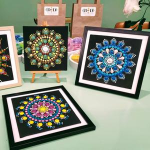 Dotpaint workshop( stippen met verf) Mandala op Canvas