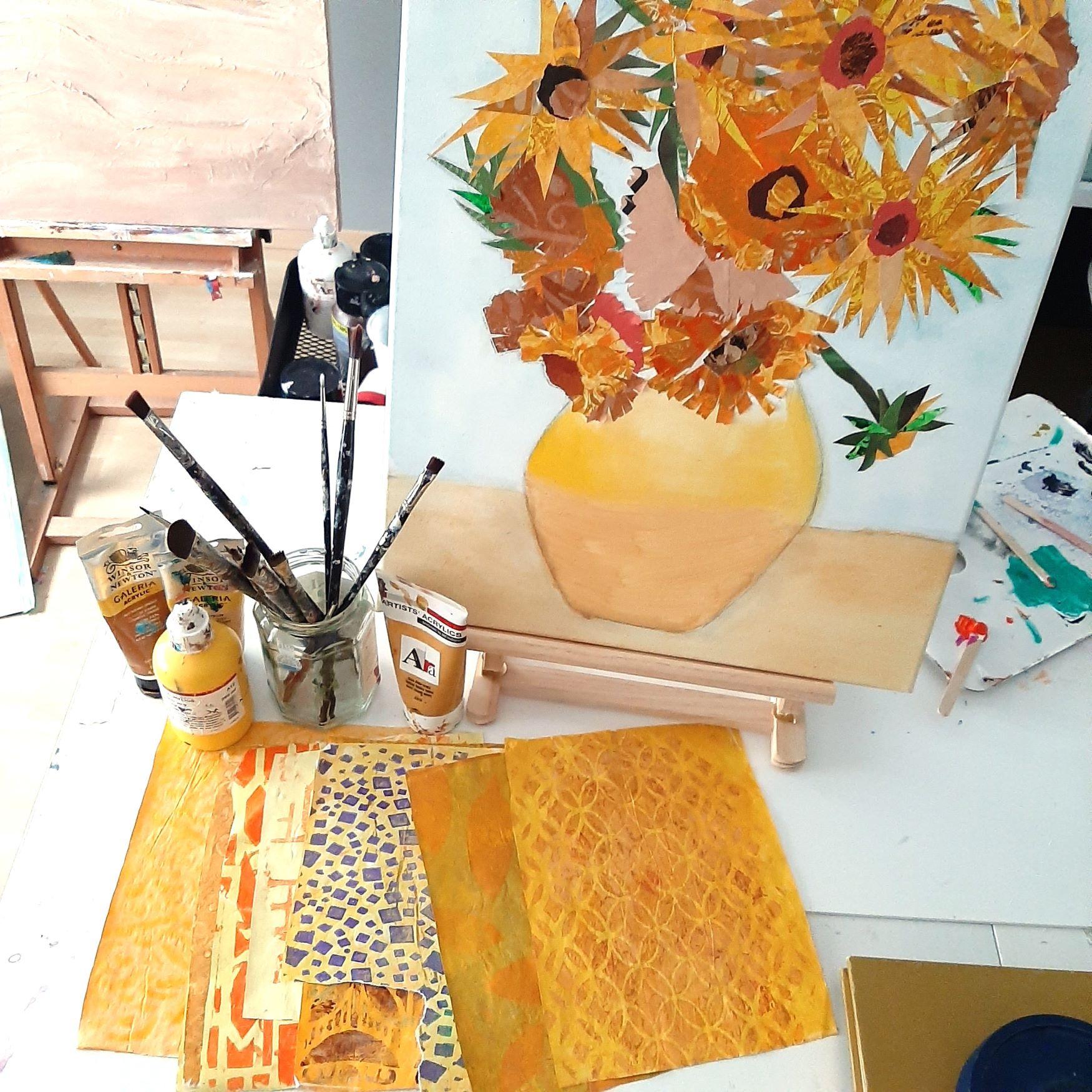 Collage Zonnebloemen van van Gogh — foto 3