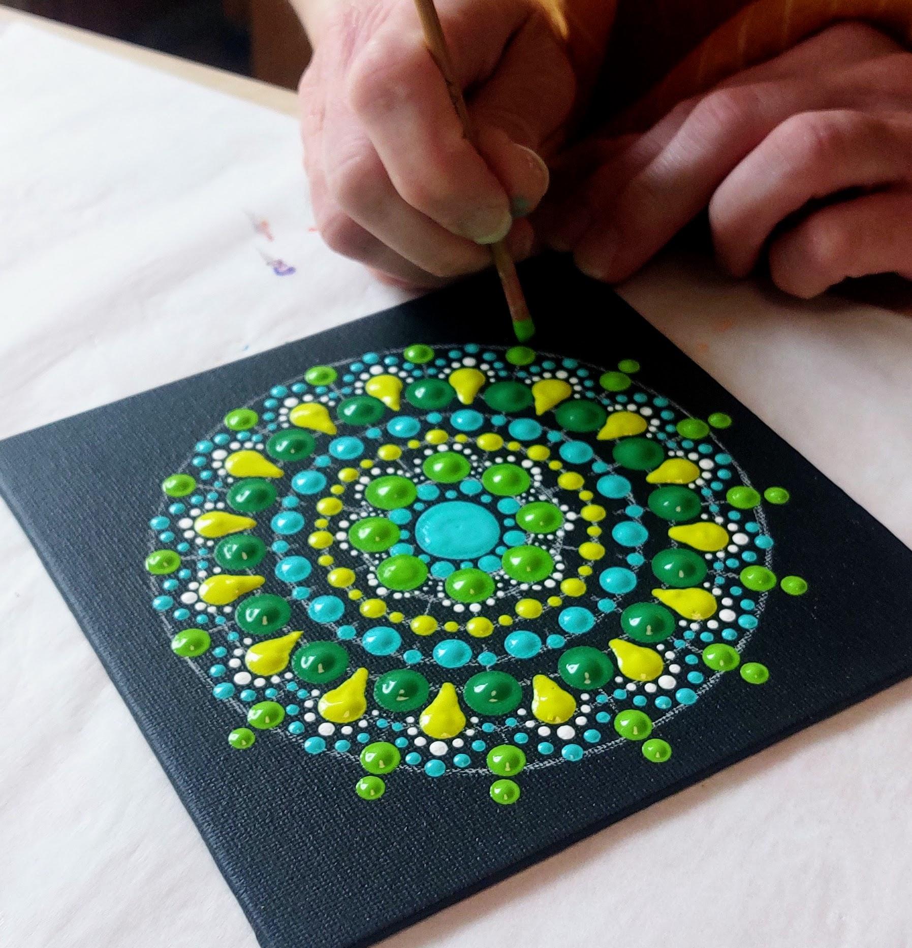 Dotpaint workshop Mandala op canvas — foto 3