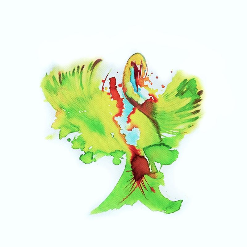 Aquarel(leren) Paradijsvogel