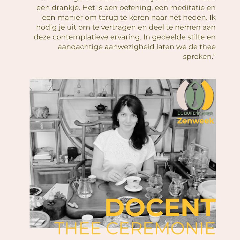 Theeceremonie - Zenweek De Buitenkamer