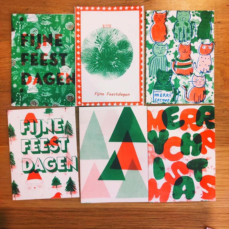 RISO (kerst)kaarten Workshop Huizen