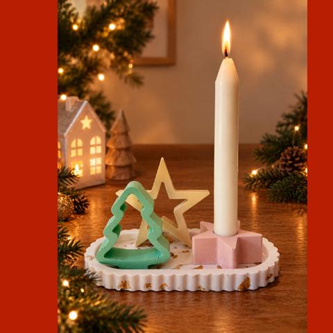 Kerstsetje van jesmonite