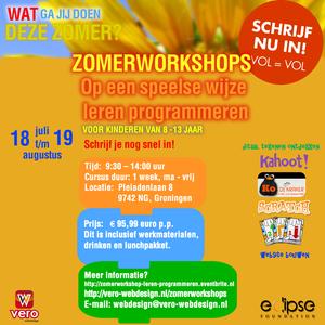 Zomerworkshops, op een speelse wijze leren programmeren